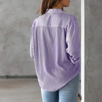 Košulje s dugim rukavima za žene Ležerne prilike, modni modni rukav s dugim rukavima dugme Ovratnik za ispis Bluze Majica