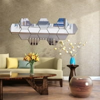 3D šesterokutni zrcalni zidni naljepnica Živi kućni dekoracija Zidni dekor za spavaću sobu Dnevna soba