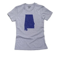 Alabama plava demokratska - izborna silueta ženska pamučna siva majica