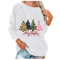 Ženske božićne majice plus veličina dugih rukava Dukseri pulover Jesen Faision Loarow Comfy vrhovi Dreske