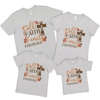 Ate Widel Usklađivanje porodice Sretna majica za Dan zahvalnosti - Fall Faith Family Football Siva majica