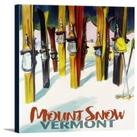 Mount Snow, Vermont - šarene skije - umjetničko djelo u vezi sa fenjerom