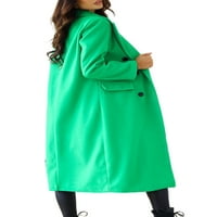 Capreze dame odjeća sa dvostrukim grudima jakna obični kaput modni kaput okreću se ovratnik zeleno 2xl