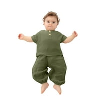 Objave za dečake Toddler Devojke Ljeto kratki rukav Solid Boja vrhovi hlače Dječja setovi za odeću