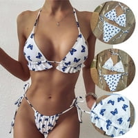 Yueulianxi žene dva leptira print Split setovi plus veličine kupaći kupaći kostim bikini
