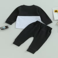 Toddler Baby Boy Fall Outfit dugih rukava Kontrastni duksericni duks gornji i pantalone su simpatične