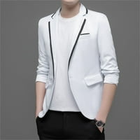 Vedolay muške jakne Muški poslovni casual blazer sa obloženim jaknom za rad sa džepovima, bijeli l