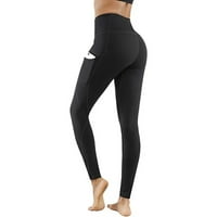 Ženske joge hlače sa džepovima gamaše sa džepovima High Squik Tummy Control koji ne vidi hlače za vježbanje