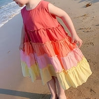 Dječje djevojke haljine Rainbow Gradient bez rukava bez rukava Haljina od plaže Summer odjeća