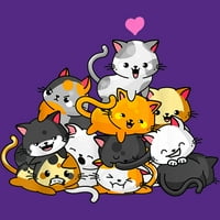 Mačka Slatke gomile Mačke Anime Kawaii Neko Poklon Žene Djevojke Ženske ljubičaste Heather Graphic Racerback