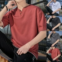 Muškarci Korejski Slim Fit košulje kratki rukav Ležerne majica The The The Dee majica Grey M