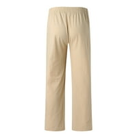 Rovga Muške hlače Ležerne prilike pune boje Veliki džep elastični struk pantalone s ravnim opuštenim