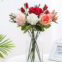 Umjetni cvijet višestruki svjetlo boje FAU svileni cvijet ukrasni ružin za poklone