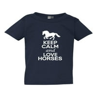 Držite miran i ljubavni konji Novelty Horse Lover Toddler Kids Majica Tee