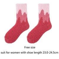 yinguo ženske nejasne čarape papuče zimske lepršave kabine toplo mekani koraljni komfejski val print
