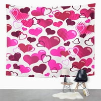 Ružičasta polutona slatka ljubavna srca crvena vruća seksi crne mjehuriće točkice nacrtaju zidnu umjetnost Viseća tapiserija Kućni dekor za dnevnu sobu spavaća soba spavaonica