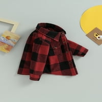Nituyy Toddler Boys Girls Flannel majice Dugi rukav kaidni jakni prema dolje Začinitelje za dječji pad