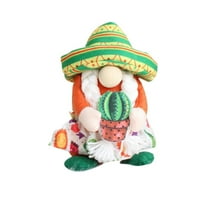 Kreativni šešir bez lica starog čovjeka ukras slatka držanja gitare lutke Meksički figment