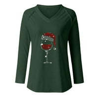 Košulje za žene Dressy Ležerne prilike Modne žene Ležerne prilike V- izrez Božićni tiskani majica sa
