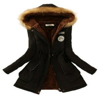 Glookwis s kapuljačom od kapuljača, kasutni kaputi za prekrivanje kaputa za dežerska obloga zadebljana odjeća crna 3xl