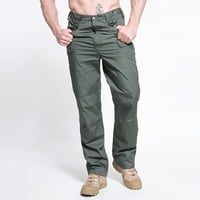 Muške haljine hlače modne muškarci hlače teretni visoko struk-dugačka vojska ravne noge zelena 2xl