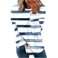 Ženske vrhove Plus size Majice Čišćenje Ženska tiskana majica Dugi rukavi Bluza Okrugli vrat Ležerne prilike Duksera na prodaju