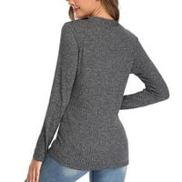 Žene plus veličine kaputi i jakne jesen jesen zimski kaputi pulover pleteni dugi rukav s dugim rukavima V-izrez duks bluza ženski vrhovi