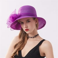 Žene Organza Top šešir Sunčana kašika Hat Čaj za zabavu Vjenčanje Headwear Francuska Elegance Lady cvjetna