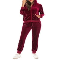 LAMUUSAA Žene Trackiots Solid Color patentni duks i dukseri za set za vježbanje Activewear Fall Workeut