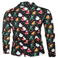 Liacowi Tuxedo odijela za muškarce Regular Fit odijelo Snowfalke Santa Ispis Blazer jakne Hlače Muške