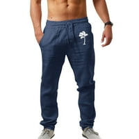 IOPQO teretne hlače za muškarce Muške modne ležerne printene posteljine džepove čipke hlače Velike veličine pantalone hlače muške hlače