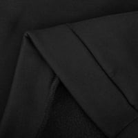 Cleance Ženska odjeća Žene Ljetne košulje Okrugli vrat Dugi rukav Tips Ispis Redovna bluza Black XL