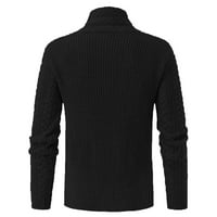 SNGXGN muški vitki monter turtleneck džemper vintage pulover unise mens džemperi, crni, veličine 3xl