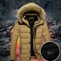 Leey-World Muški zimski kaputi kaput sa jaknom sa patentnim zatvaračem Topla kapuljača Muškarci Zimski vanjski džep Muški kaputi Jakne Muška moda
