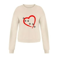 Ženska majica Love Heart Ispiši labav pulover Ženke Stil Stil Streetwear Beach Dnevno Ženske proljeće