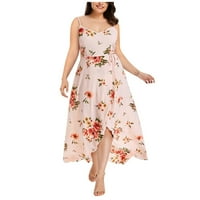 Haljine za žene cvjetni print dugi boho haljina bez rukava