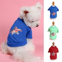 Predivna odjeća za pse - tanka i meka američka zastava za ispis patriotske blube za svakodnevno trošenje