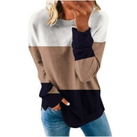 Dupeća dukseva za žene Ležerne prilike pune rukave u boji pulover s kapuljačom, crni, XL