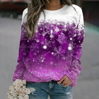 Ženska božićna dukserica Grafički snježni pahuljica Ispis Ležerne prilike 3D Print Active Streetwear Dugi rukavi pulover vrhove