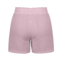 Ženski elastični struk casual comfy pamučne kratke hlače sa crtežom ružičastim xl