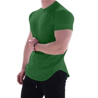Miluxas Plus veličine vrhova čišćenje muških fitnesa sportski rukavi s kratkim rukavima Brza suha majica