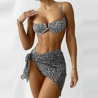 Fesfesfes ženska odjeća za plažu bikini set scoop vrat Leopard Print casual kupaći kostimi Tulle poverfus