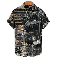 Modne majice za muškarce Rock kratkih rukava smiješan tiskani uzorak TOP Streetwear gumb Muške košulje