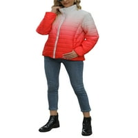 GENUISKIDS Ženska gradijentna boja Paketable Obrežite jakna Zima topla lagani patentni patentni patentni