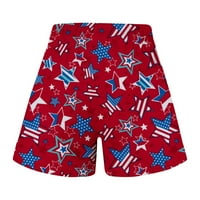 4. jula Američka zastava za žene Štorke za žene Pejock Žene Atletski kratke hlače Kartove Comfy elastični