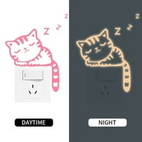 Naljepnica za preklopku Glow-in-the tamna noćna indikacija crtane crtane naljepnice za spavanje CAT