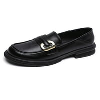 RotoSW Womens Flats Comfort kožne cipele klizanje na loaferima Lagani Chunky Loafer Work Vintage Casual
