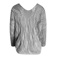 Čvrsti pleteni kukičani džemperi za žene elegantne slatke udobne vrhove Ležerne prilike za jesen džemper