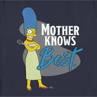 Žene majke Simpsona zna najbolju margu Grafičku grafiku TEE mornarsko plavo veliko