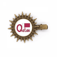 Katar Nacionalna zastava ljubičasti uzorak za kosu za glavu za sunčanje Retro metalni kopči PIN